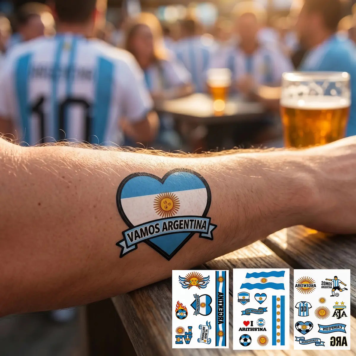 Argentina Temporary Tattoos - 3 Sheets Pack